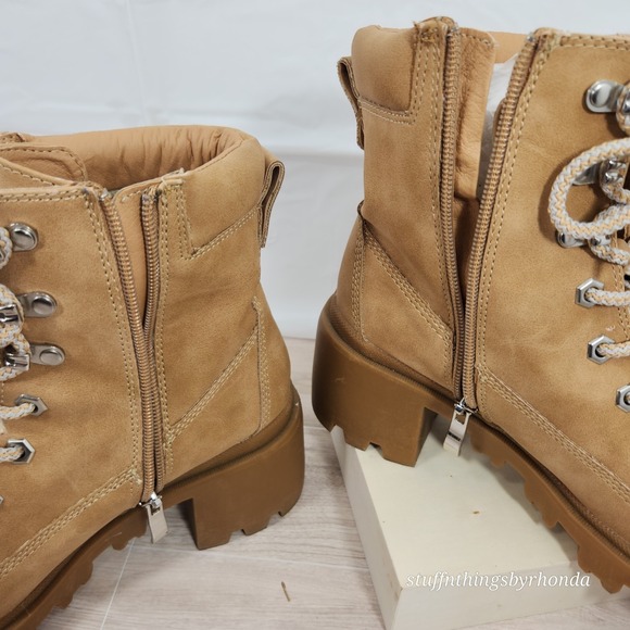 Steve MADDEN GIRL Dillan Combat Boots Lace‎ Up Brown Womens Size 8.5 M - Picture 4 of 9